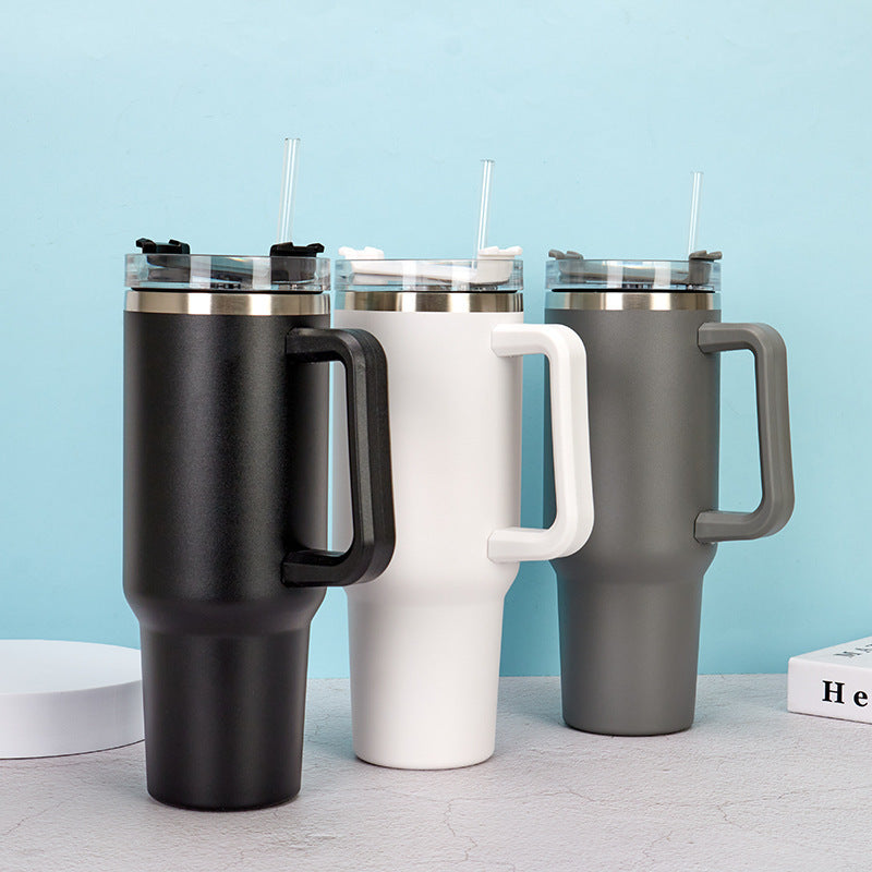 Wholesale stainless steel thermos cup 40oz car cup with handle vacuum large capacity portable sports kettle ice bully